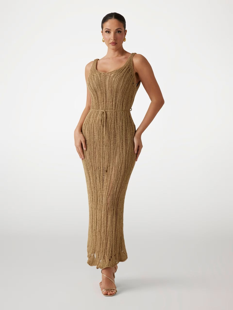 VESTIDO LARGO DE PUNTO CALADO DE MARCIANO BY GUESS