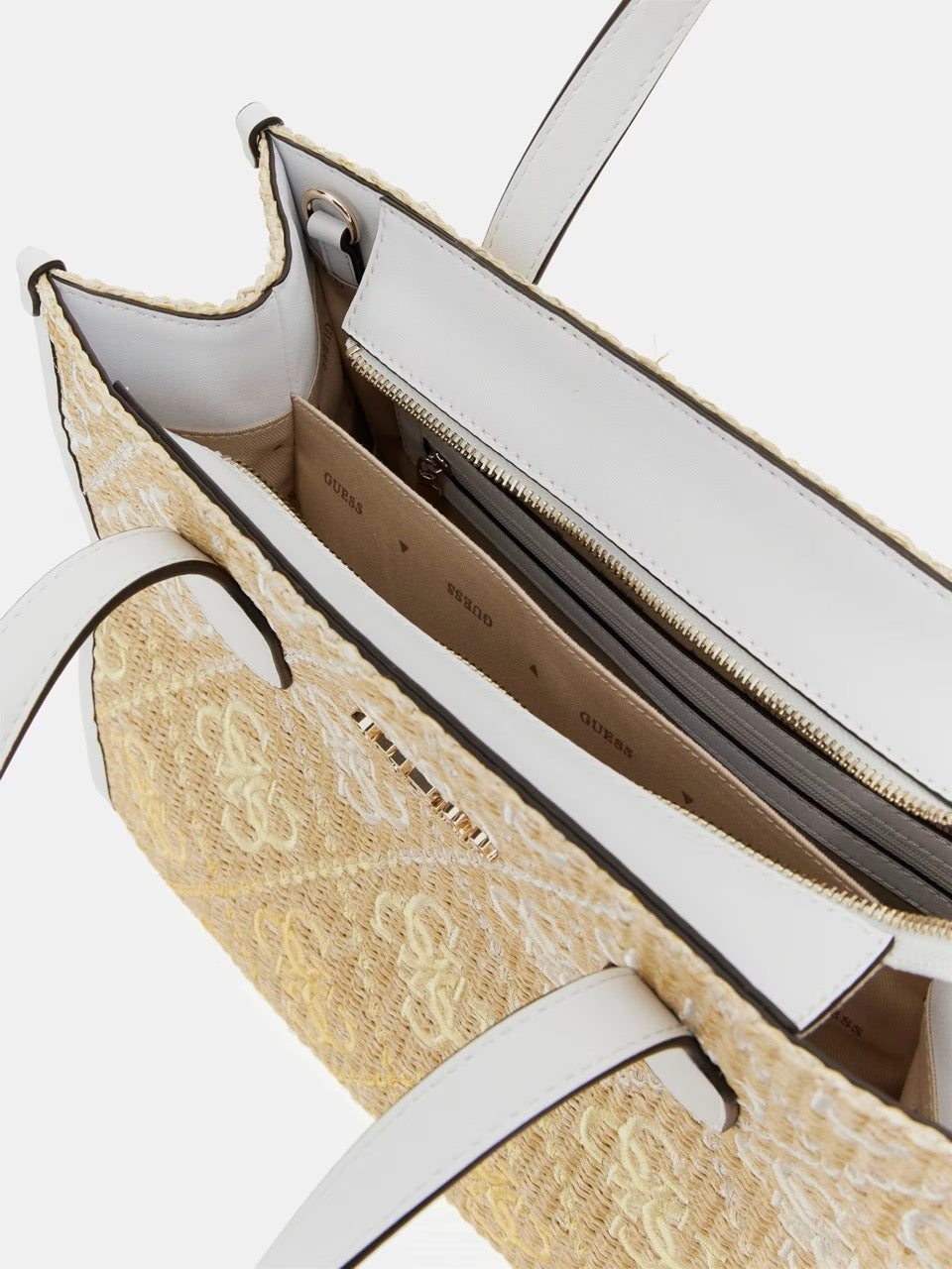 BOLSO DE MANO SILVANA CON LOGOTIPO 4G BLANCO GUESS