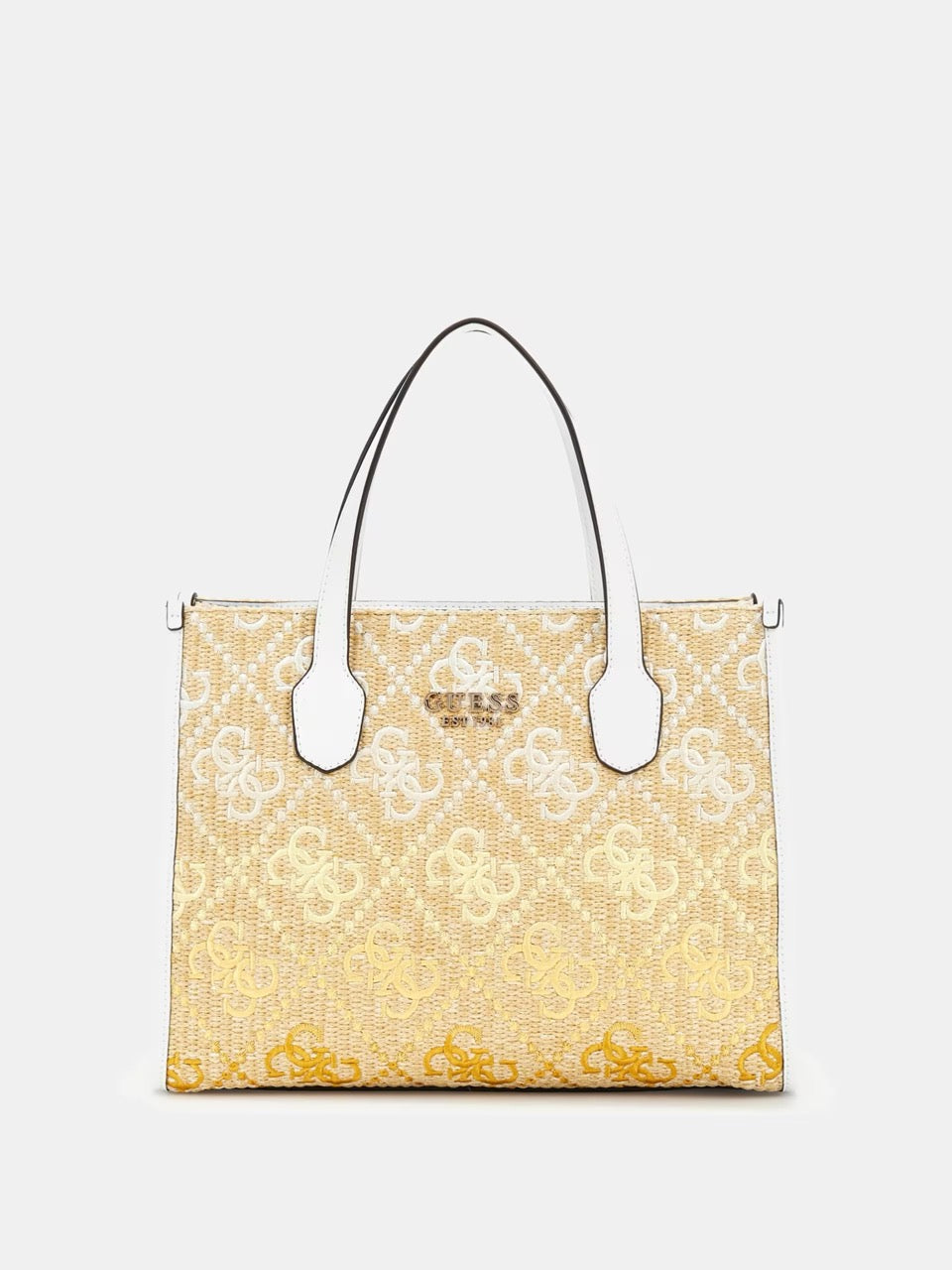 BOLSO DE MANO SILVANA CON LOGOTIPO 4G BLANCO GUESS
