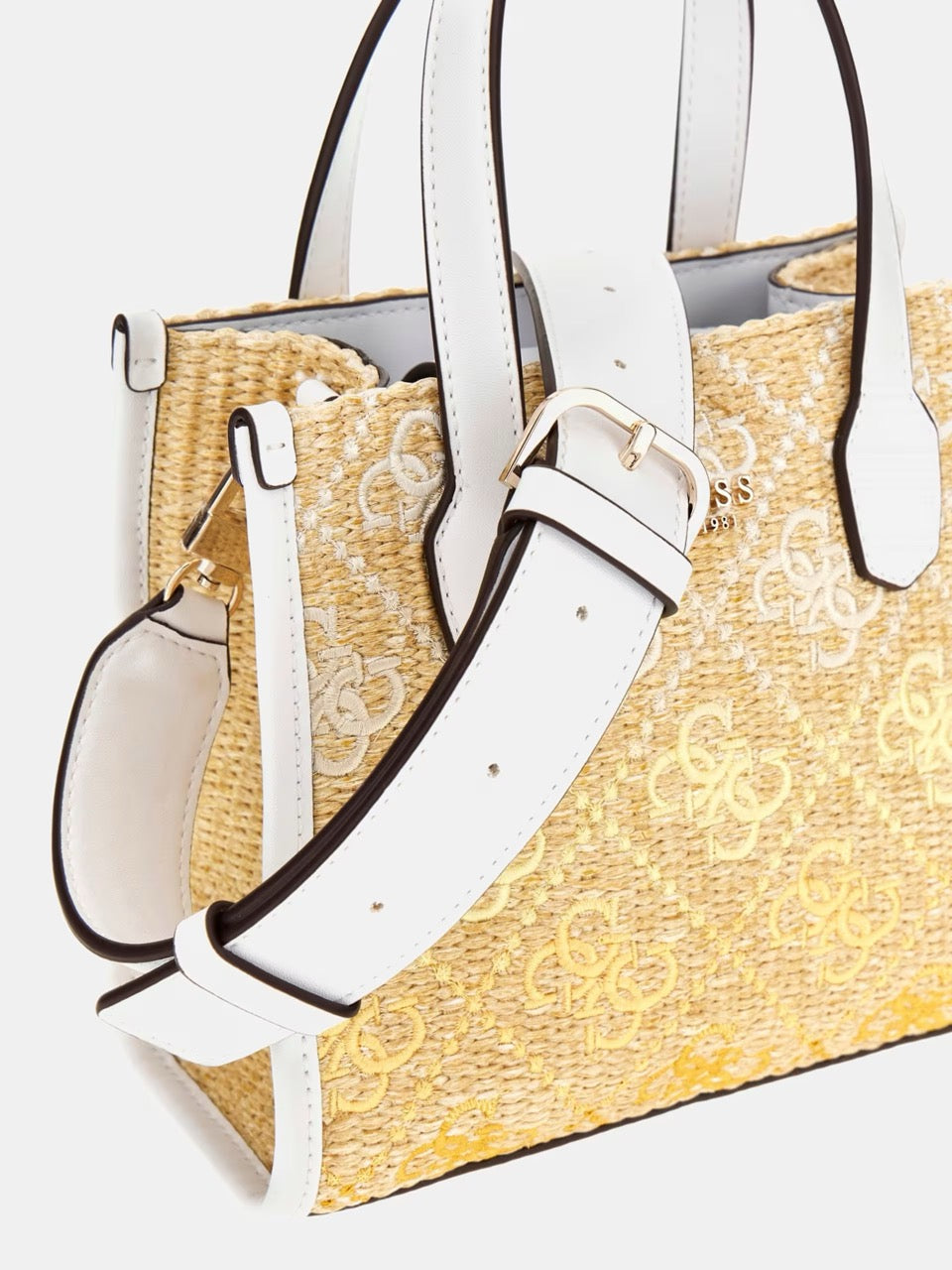 MINI BOLSO DE MANO SILVANA CON LOGOTIPO 4G BLANCO GUESS
