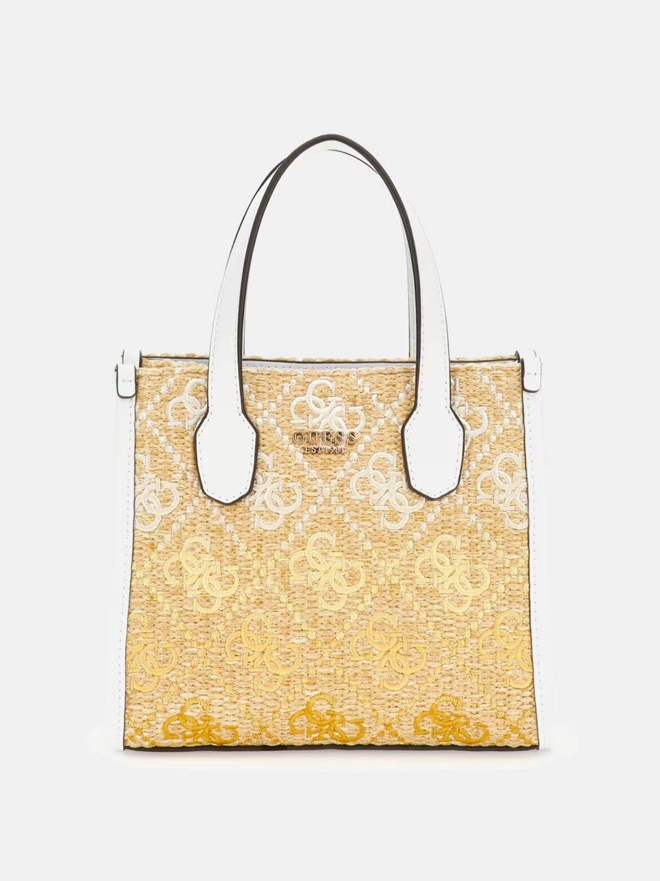 MINI BOLSO DE MANO SILVANA CON LOGOTIPO 4G BLANCO GUESS