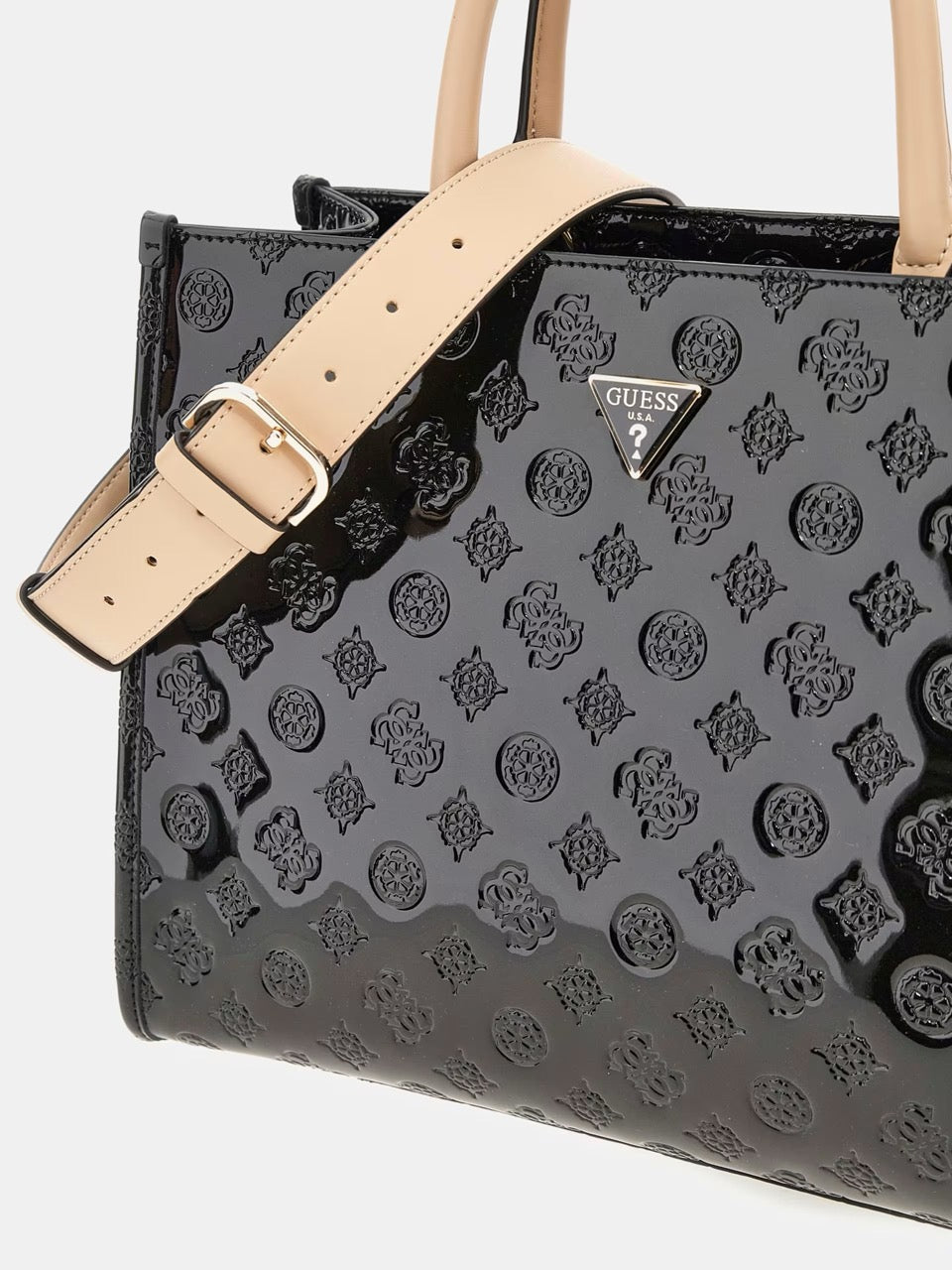 BOLSO DE MANO ARNELA CON LOGOTIPO 4G PEONY NEGRO GUESS