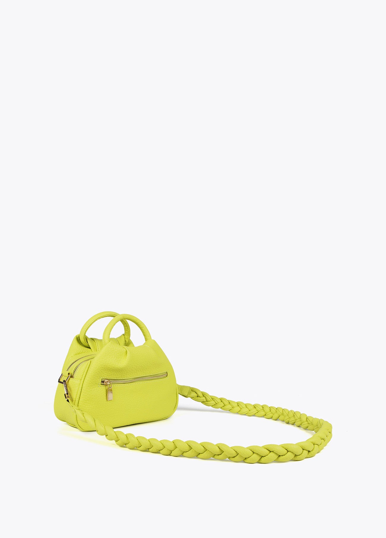 BOLSO BANDOLERA TRENZADA VERDE LIMA