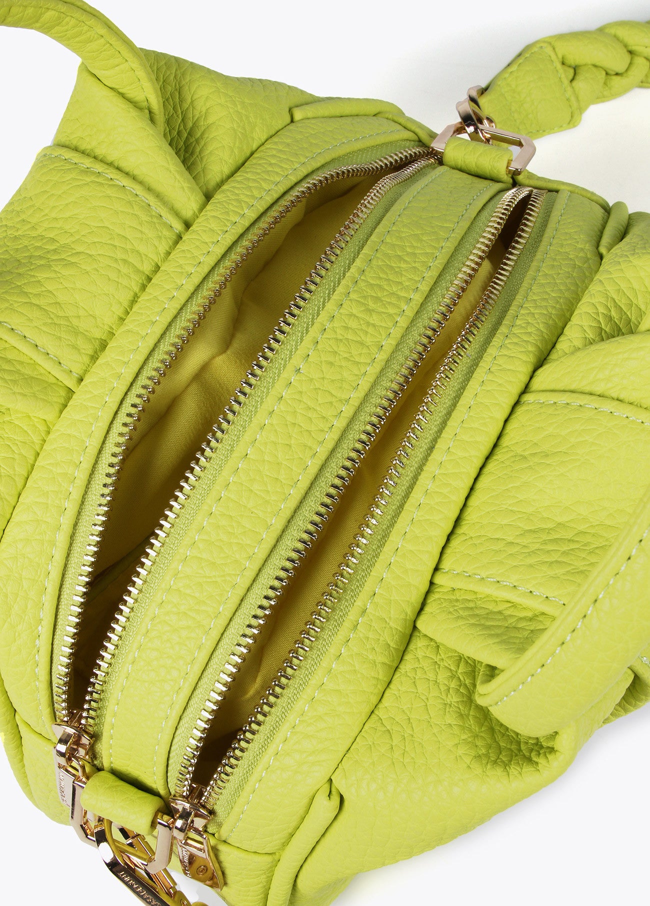BOLSO BANDOLERA TRENZADA VERDE LIMA