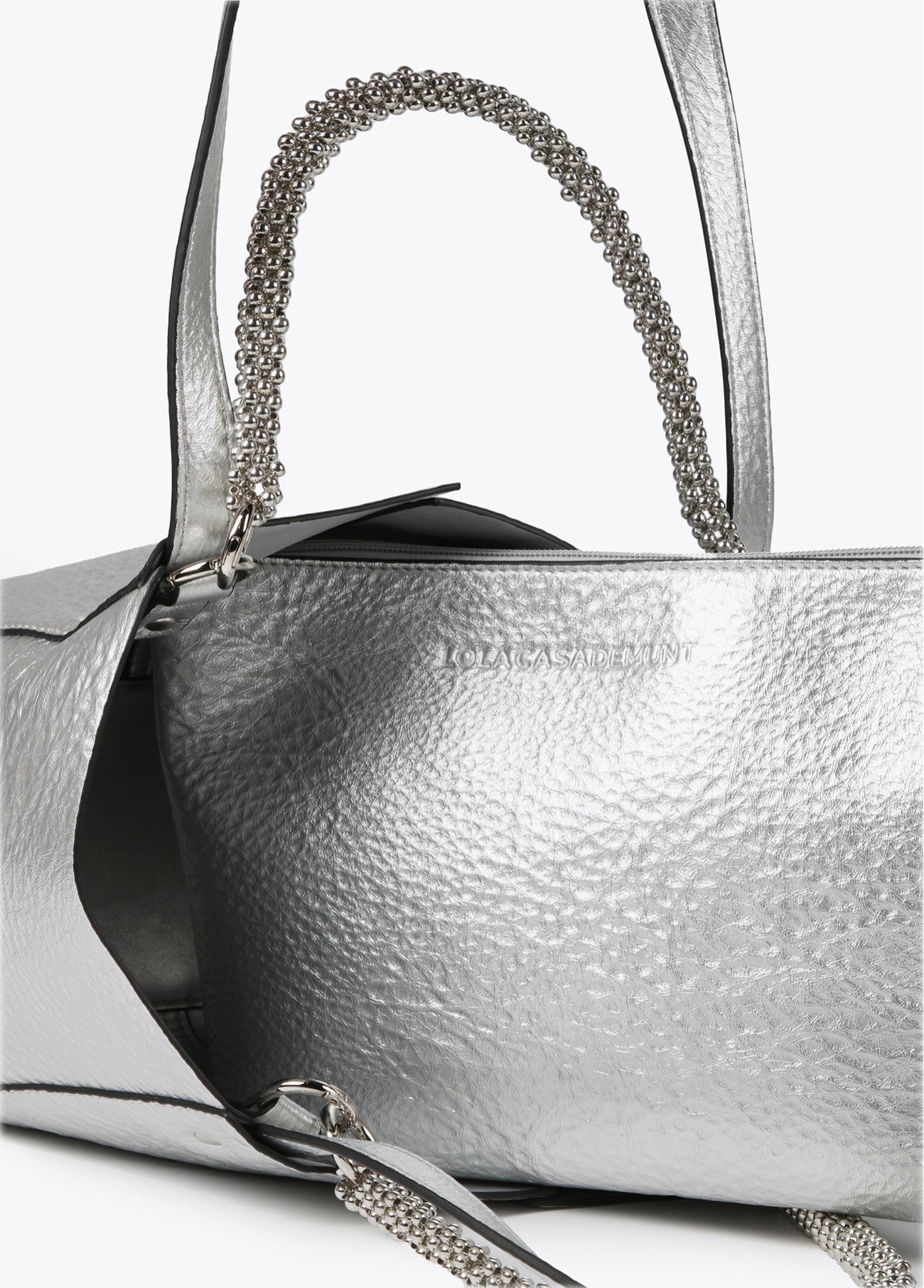 BOLSO METALIZADO PLATEADO