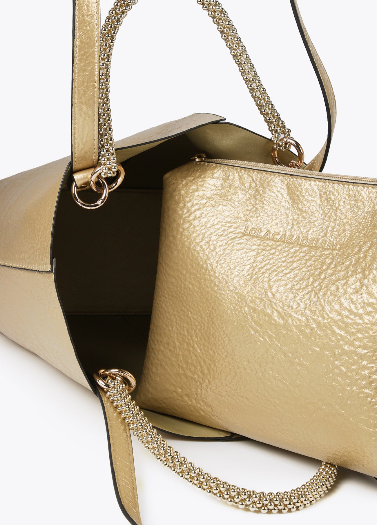 BOLSO SHOPPER METALIZADO DORADO