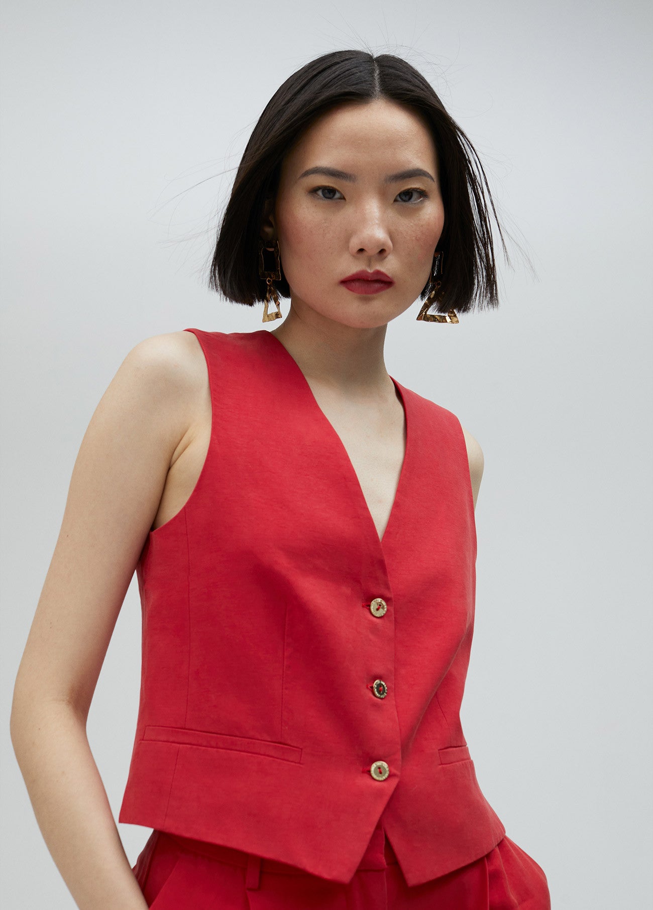 CHALECO TENCEL ROJO