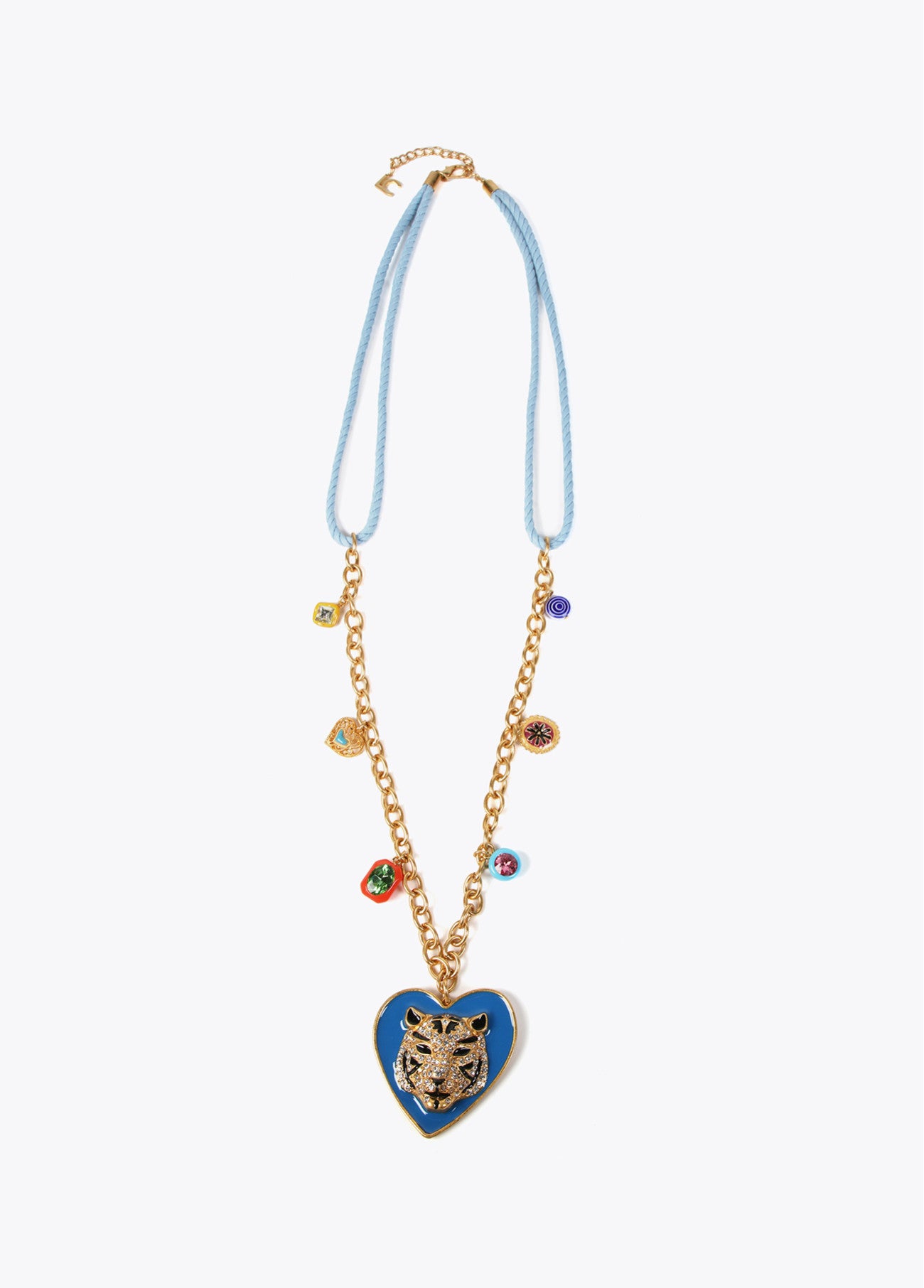 COLLAR LARGO CORAZÓN Y TIGRE