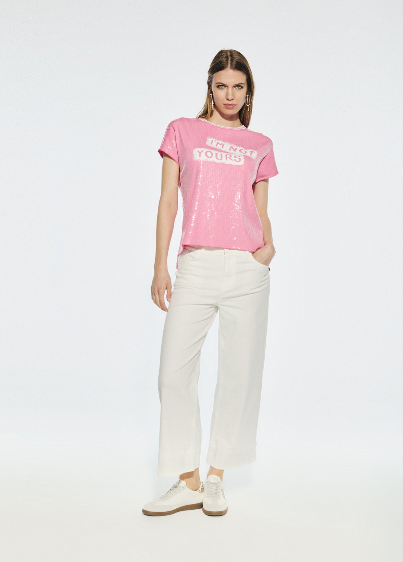 CAMISETA LENTEJUELAS I´M NOT YOURS ROSA