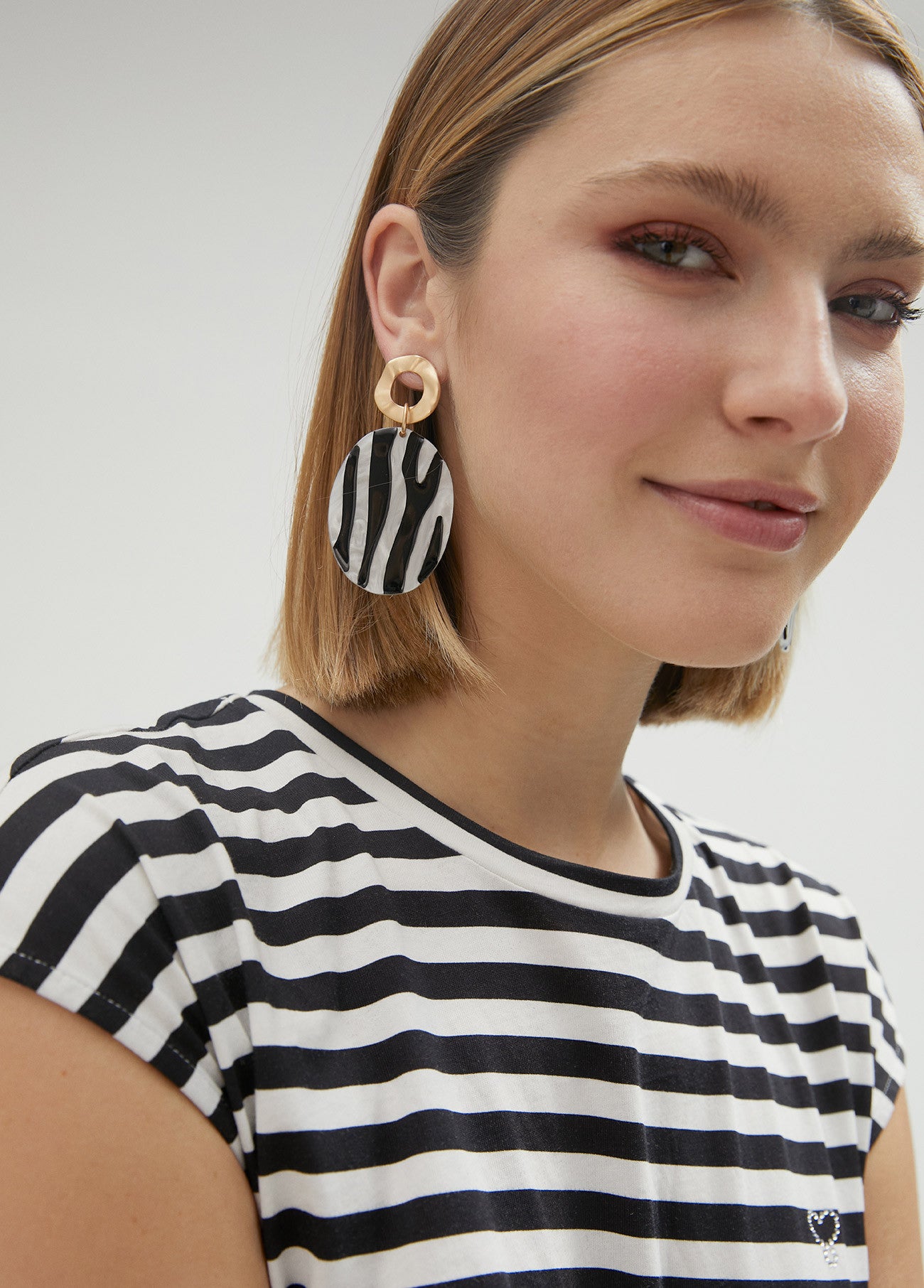 PENDIENTES EFECTO ANIMAL PRINT ZEBRA