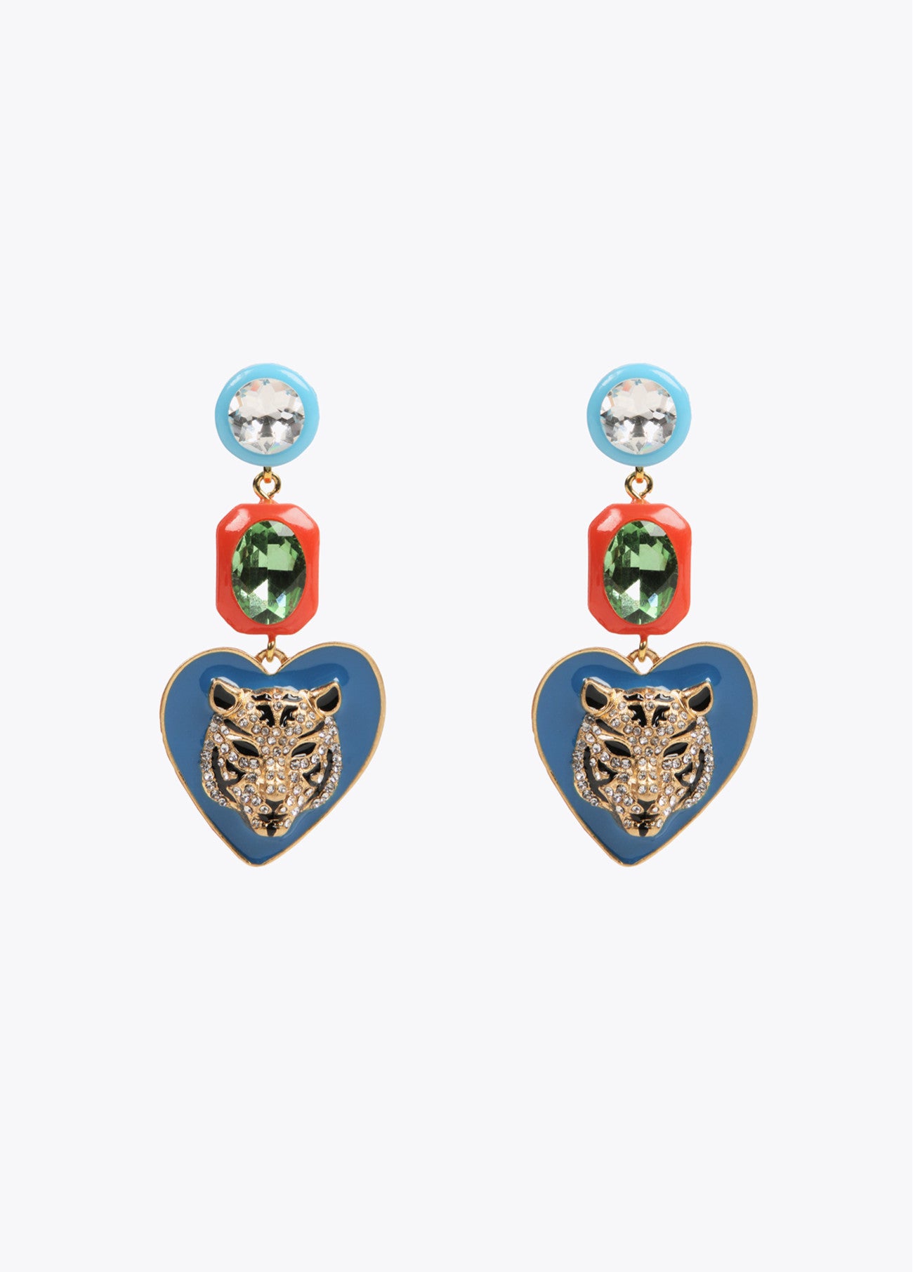 PENDIENTES CORAZÓN Y TIGRE