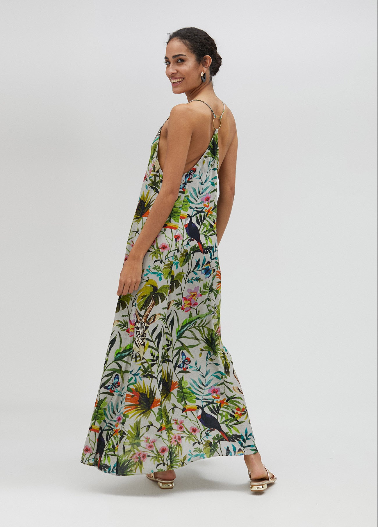 VESTIDO LARGO ESTAMPADO JUNGLE