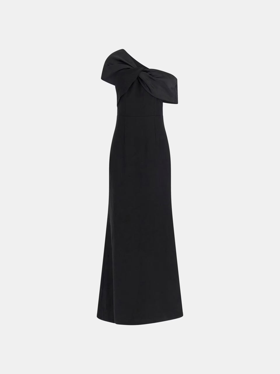 VESTIDO LARGO DE CREPÉ CON RIBETE DE SATÉN NEGRO DE MARCIANO BY GUESS