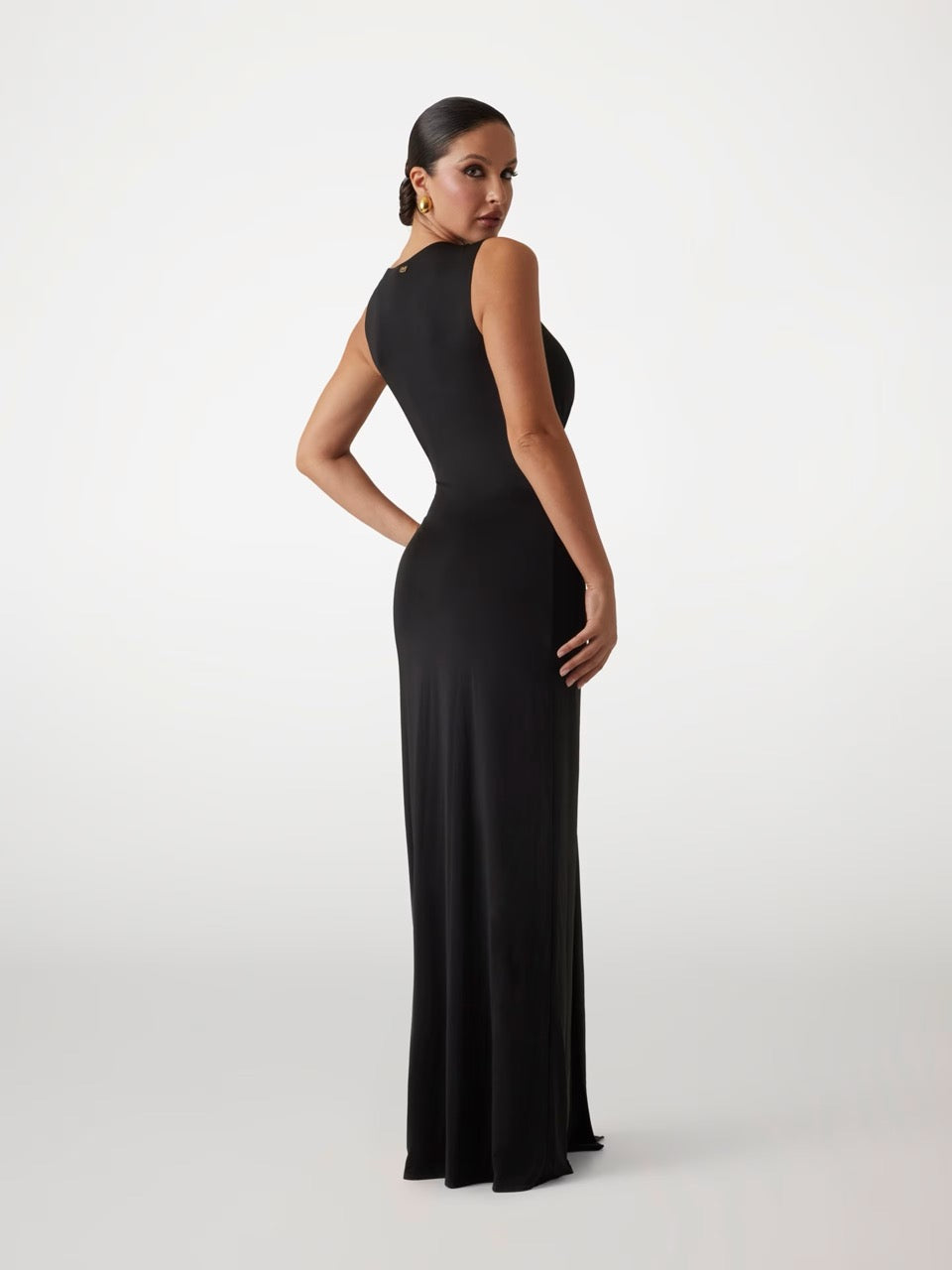 VESTIDO LARGO CON ABERTURA NEGRO DE MARCIANO BY GUESS