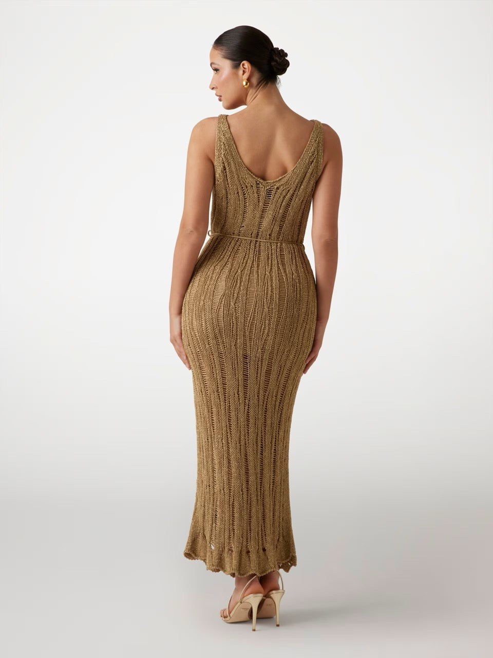 VESTIDO LARGO DE PUNTO CALADO DE MARCIANO BY GUESS
