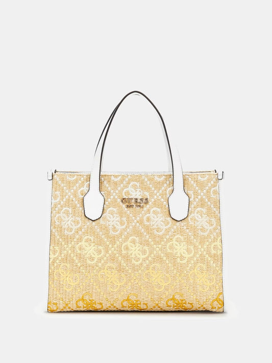 BOLSO DE MANO SILVANA CON LOGOTIPO 4G BLANCO GUESS
