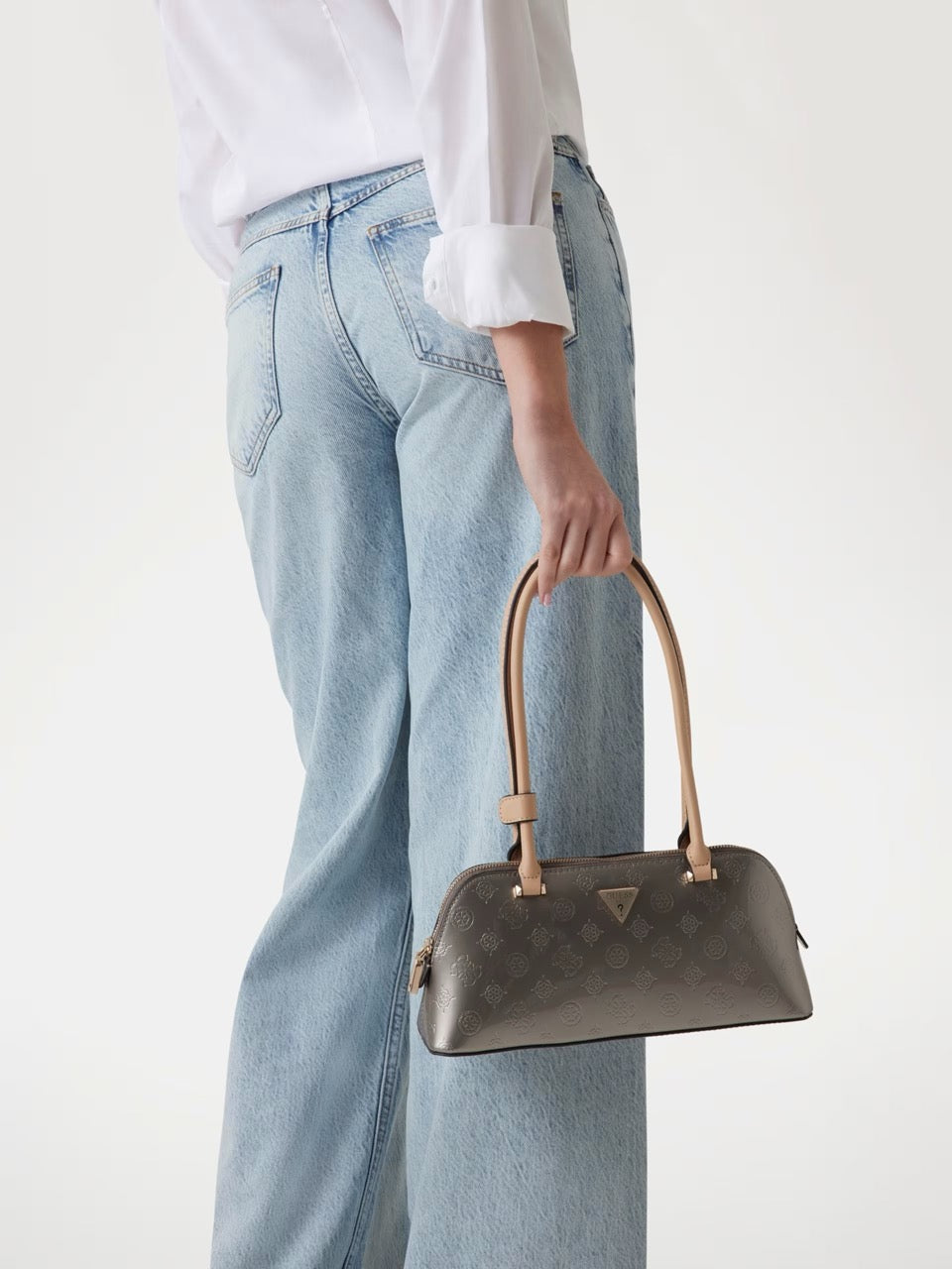 BOLSO AL HOMBRO ARNELA CON LOGOTIPO 4G PEONY PLATA GUESS