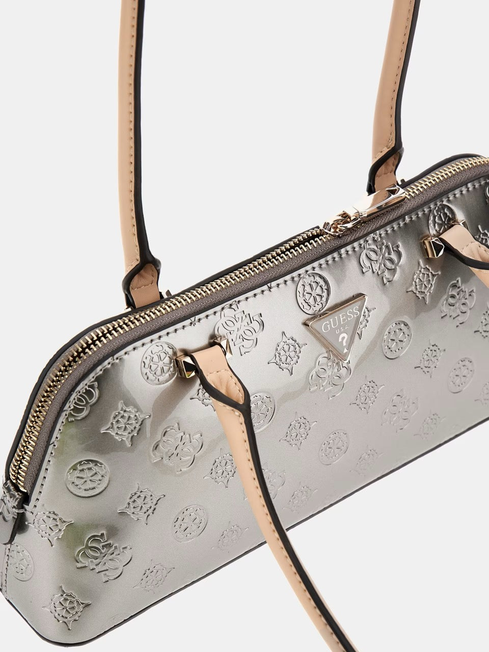 BOLSO AL HOMBRO ARNELA CON LOGOTIPO 4G PEONY PLATA GUESS
