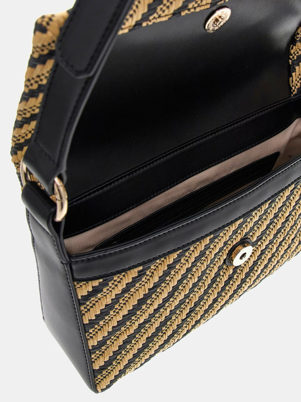 MINI BOLSO AL HOMBRO SIMONA DE RAFIA NEGRO GUESS