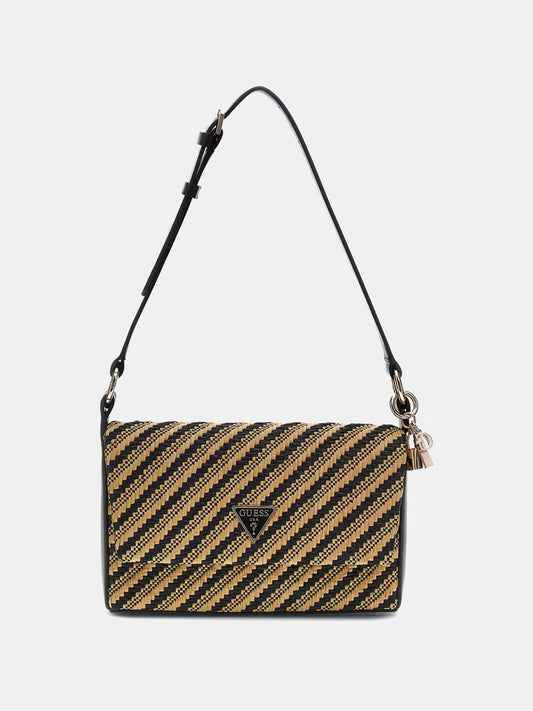 MINI BOLSO AL HOMBRO SIMONA DE RAFIA NEGRO GUESS