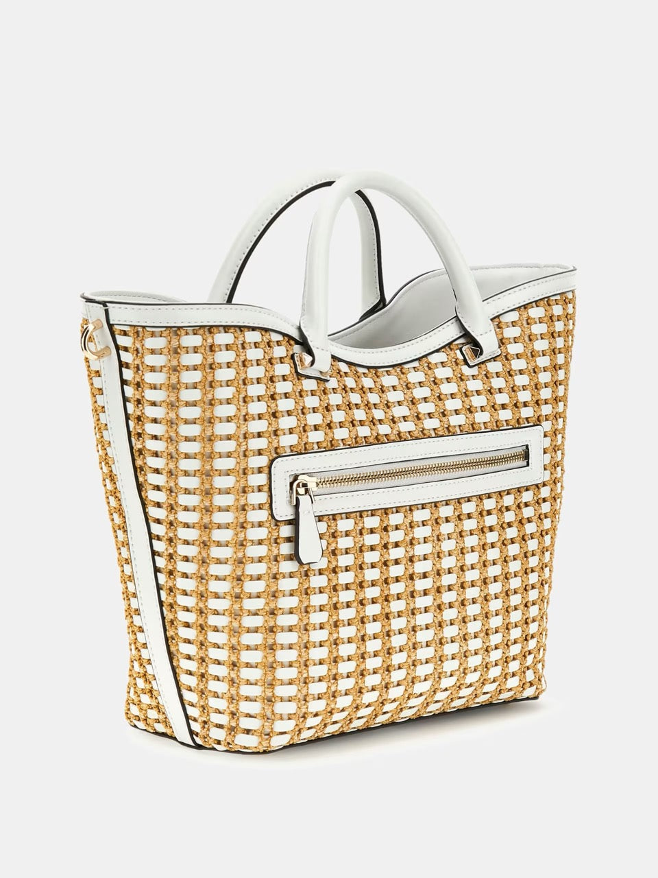 BOLSO DE MANO ATALIA DE RAFIA BLANCO GUESS