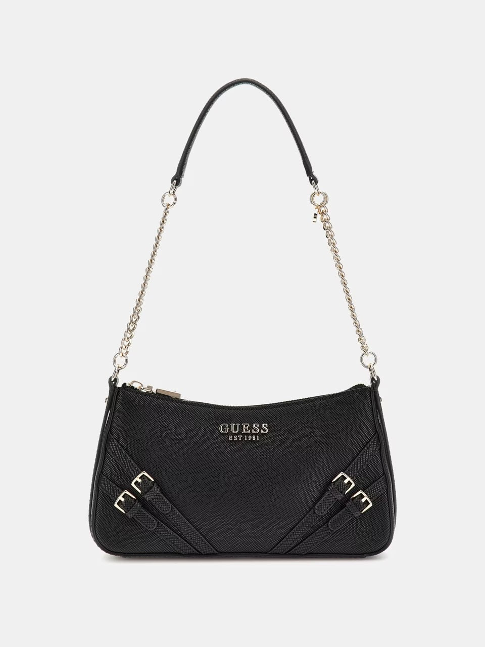 BOLSO AL HOMBRO BRAMINA SAFFIANO NEGRO GUESS