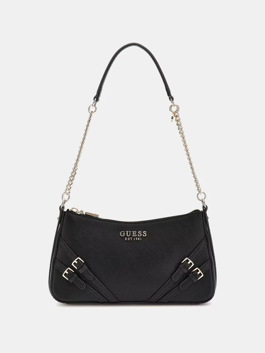 BOLSO AL HOMBRO BRAMINA SAFFIANO NEGRO GUESS