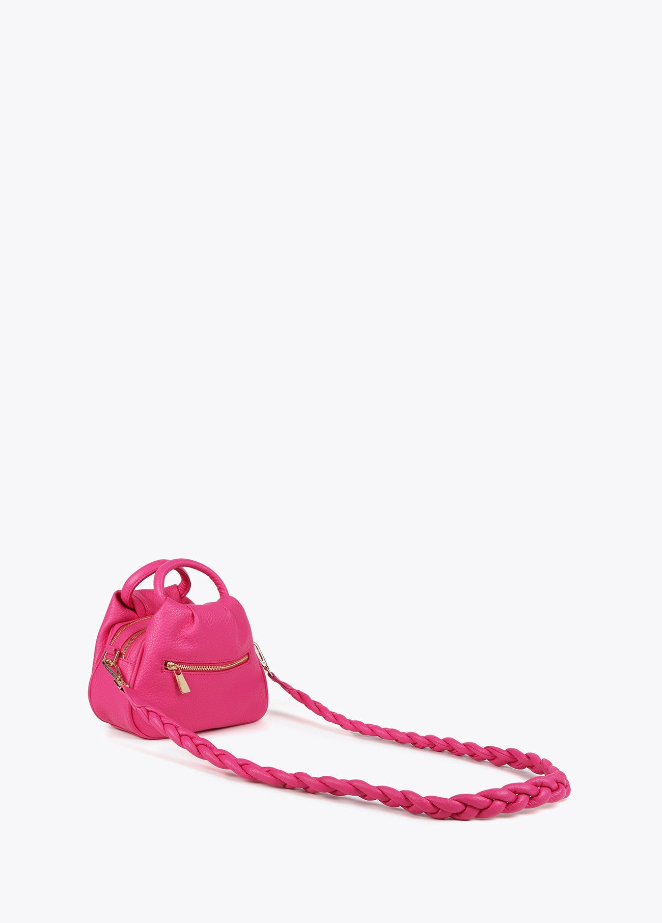 BOLSO BANDOLERA TRENZADA FUCSIA