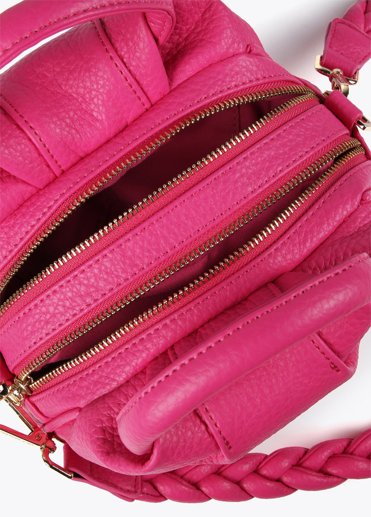 BOLSO BANDOLERA TRENZADA FUCSIA