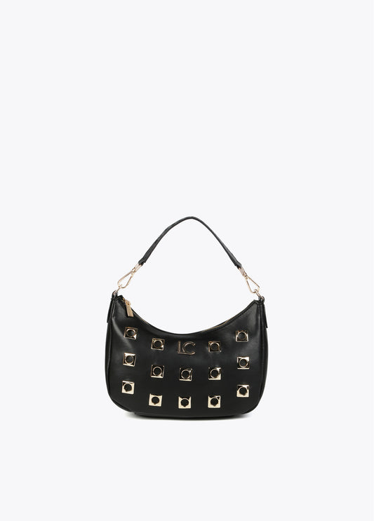 BOLSO DE HOMBRO CON OJALES METÁLICOS CUADRADOS