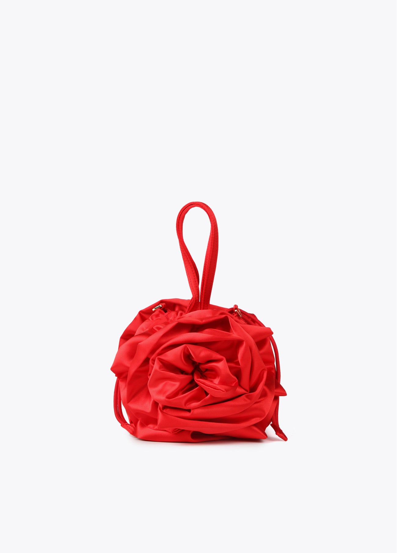 BOLSO FLOR EN SATÉN ROJO