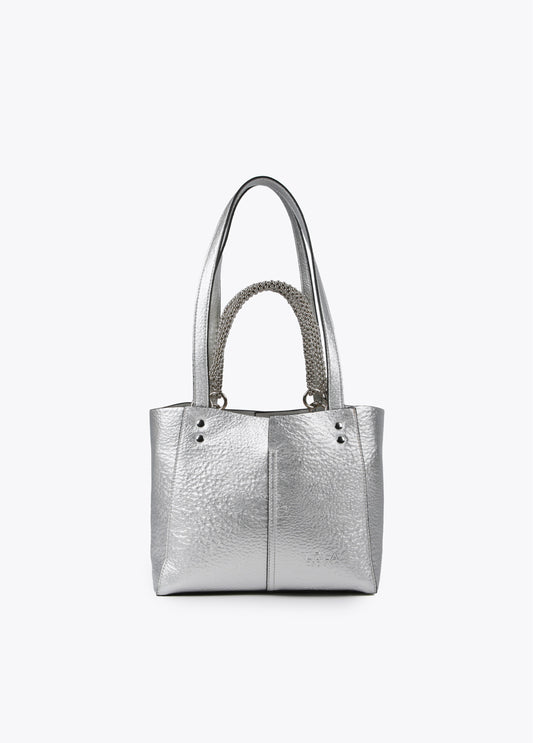 BOLSO METALIZADO PLATEADO