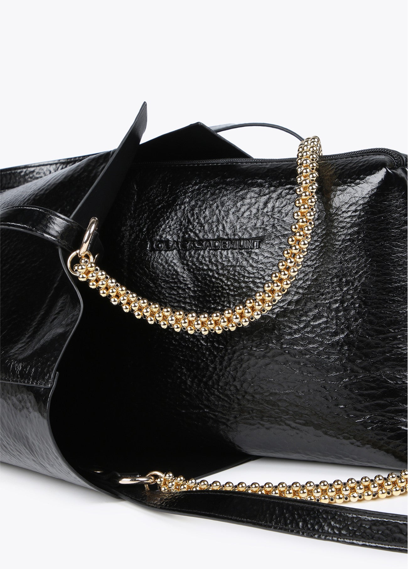 BOLSO SHOPPER METALIZADO NEGRO