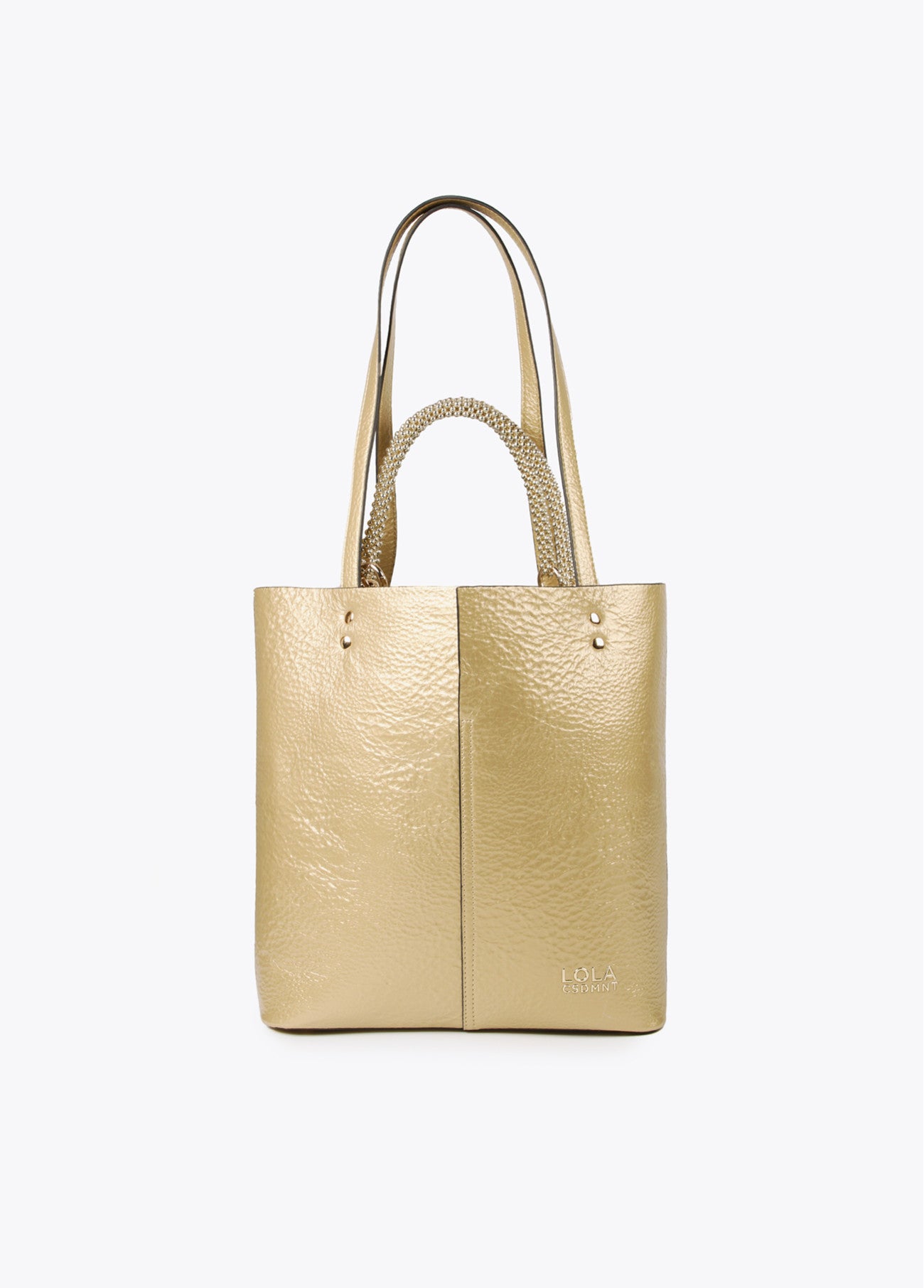 BOLSO SHOPPER METALIZADO DORADO