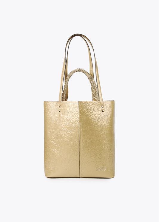 BOLSO SHOPPER METALIZADO DORADO