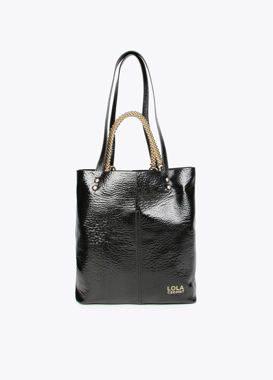 BOLSO SHOPPER METALIZADO NEGRO
