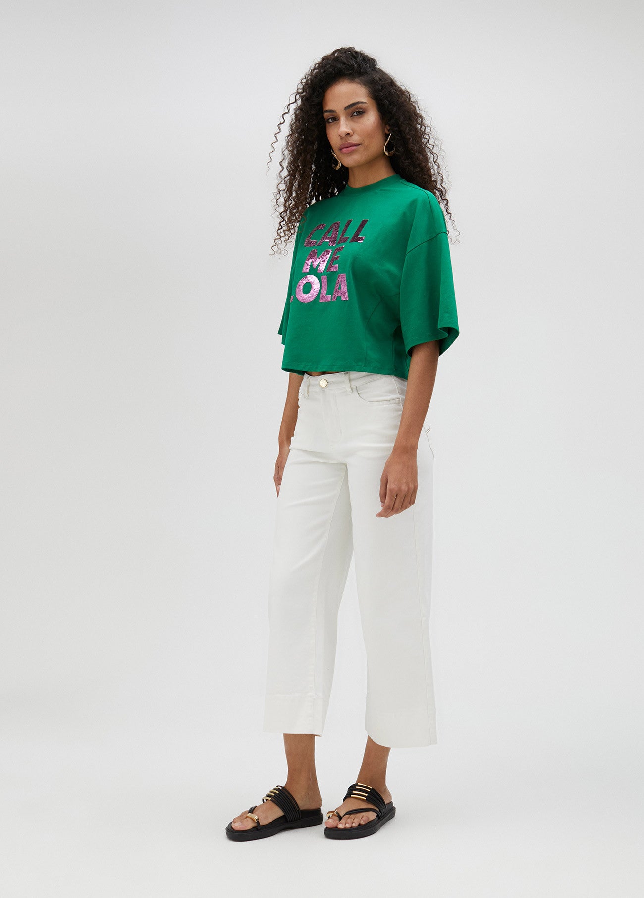 CAMISETA CROPPED LOLA VERDE