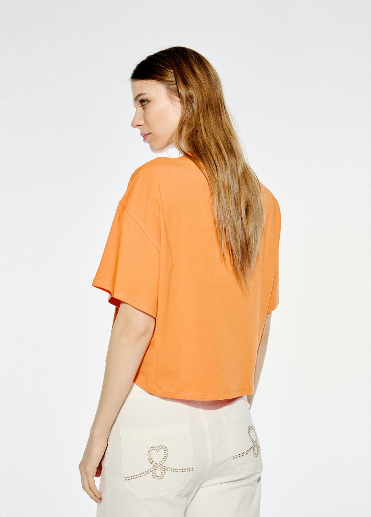 CAMISETA CROPPED LOLA NARANJA