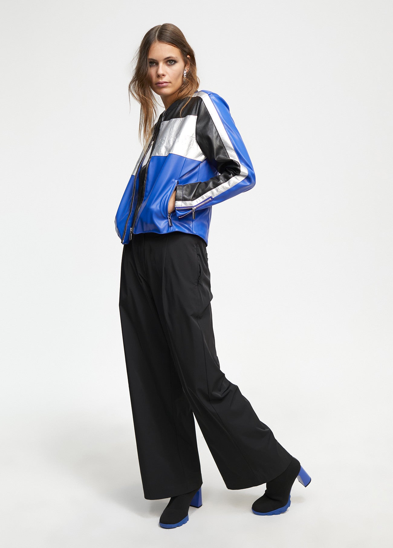 CAZADORA BIKER TRICOLOR
