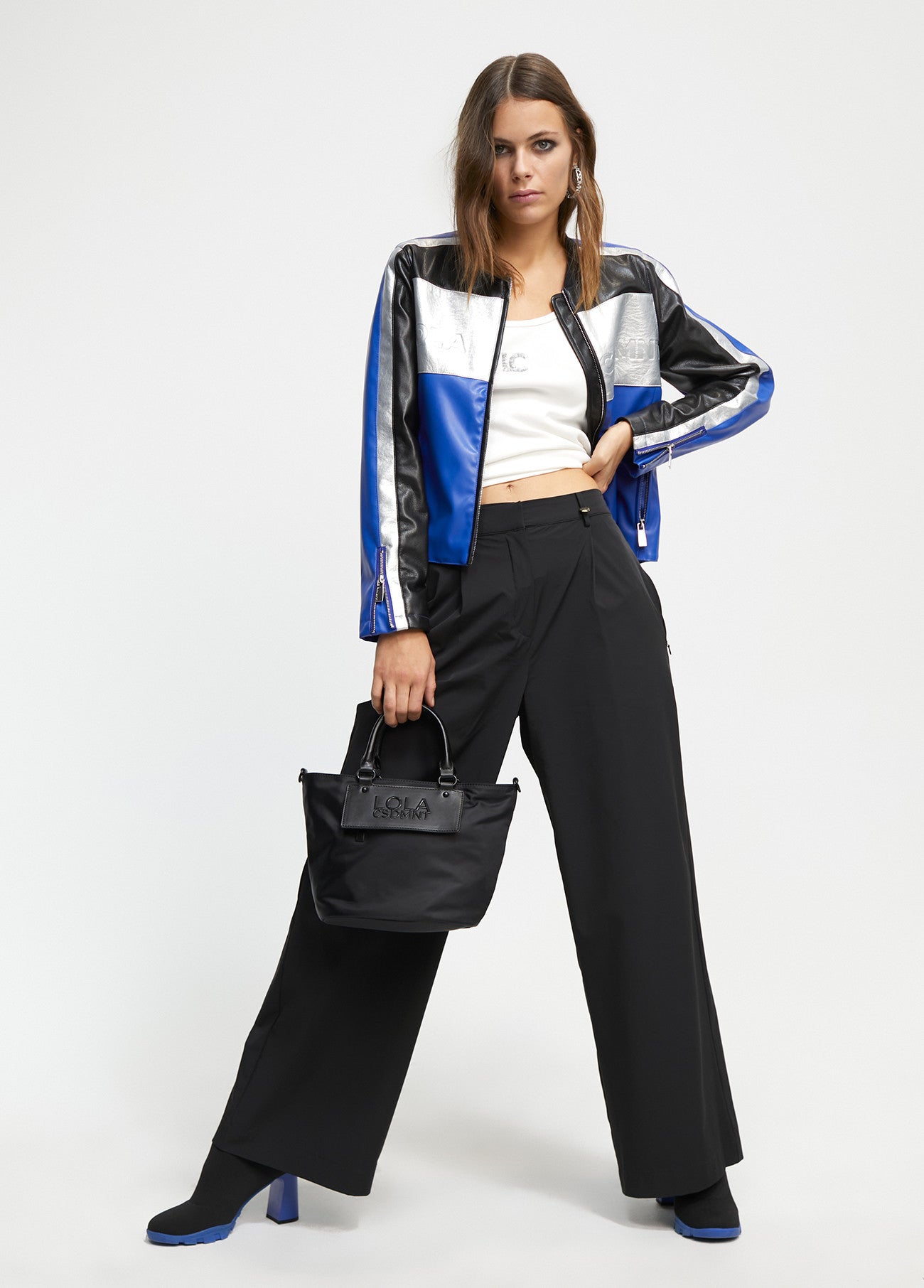 CAZADORA BIKER TRICOLOR