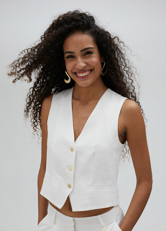 CHALECO TENCEL BLANCO