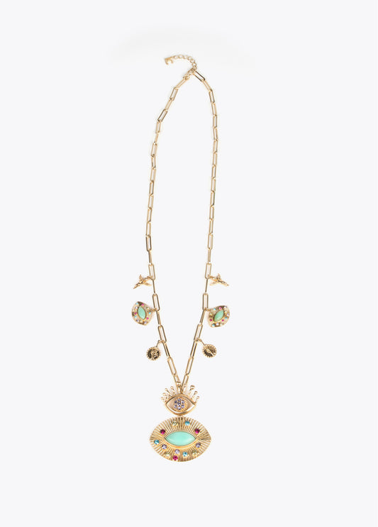 COLLAR CON OJO JOYA Y CHARMS