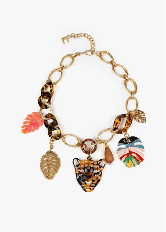 COLLAR LEOPARDO Y CHARMS
