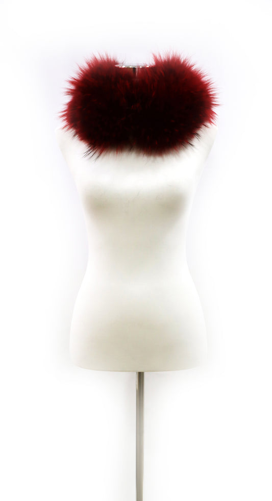 CUELLO DE ZORRO ELÁSTICO DE PELO ROJO