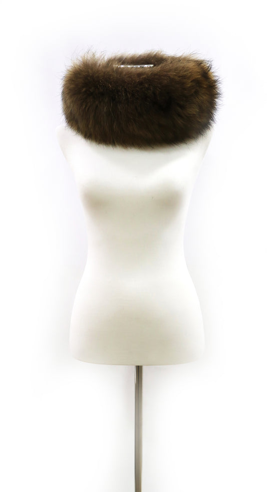CUELLO DE ZORRO ELÁSTICO DE PELO MARRÓN
