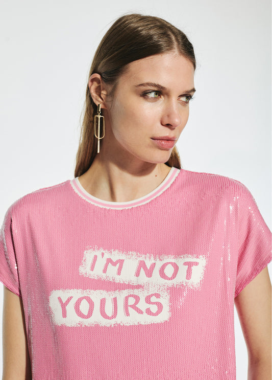 CAMISETA LENTEJUELAS I´M NOT YOURS ROSA