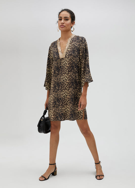 KURTA VESTIDO CORTO ANIMAL PRINT