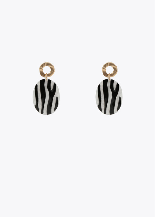PENDIENTES EFECTO ANIMAL PRINT ZEBRA