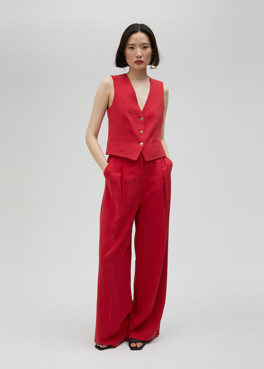PANTALÓN PALAZZO ROJO
