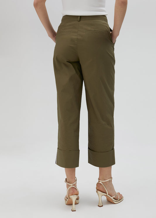 PANTALÓN POPEL VUELTA BAJO KAKI
